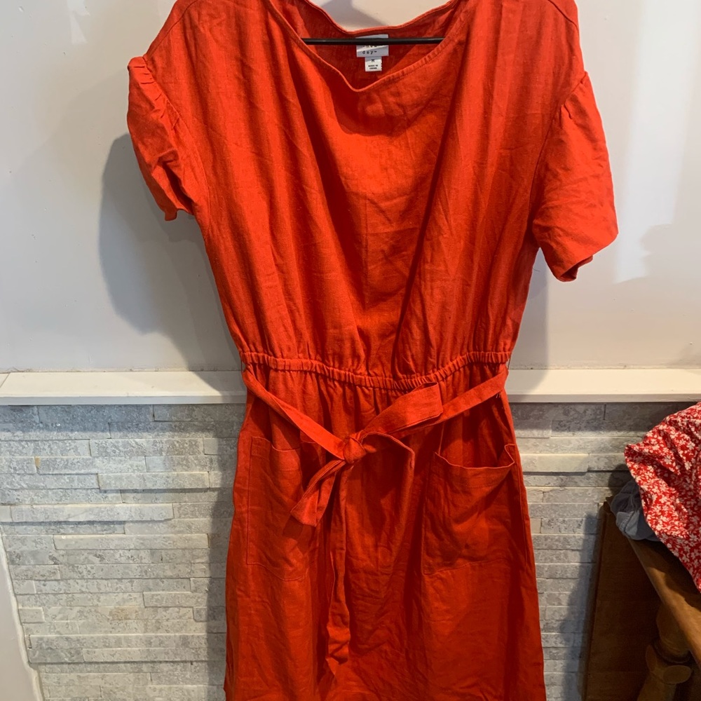 Bright red dress